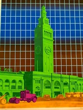 ♥ SERIGRAFIA OPTICAL ART SAN FRANCISCO FERRY BUILDING ART2000 SPACE AGE unknow