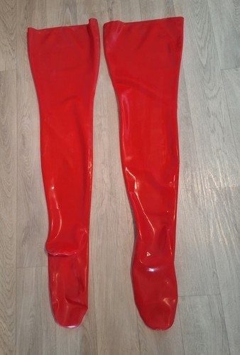 Latex stockings red - stockings,