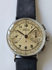 ANGELUS-ANSE FISSE-CRONO MANUALE-ANNI 40-QUADRANTE ORIGINALE-35 MM-CALIBRO 215