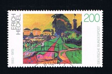 GERMANIA 1 FRANCOBOLLO PITTORI ERICH HECKEL 1994 timbrato (BI3110)
