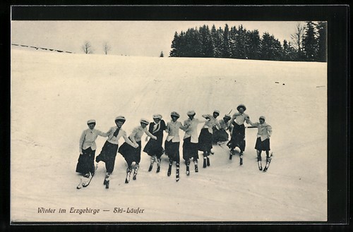 Cartolina dieci donne scendono - cartolina,