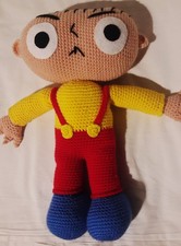 Stewie Griffin Amigurumi Cm 35X32 Circa Fatto A Mano A Uncinetto Con Acrilico