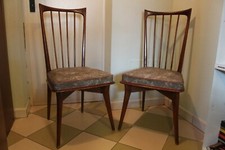 Coppia sedie schienale alto anni '50 conservate epoca vintage legno modernariato