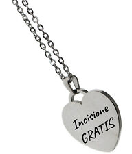 collana cuore acciaio 25x25