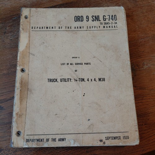 Army ord snl 740 m38 - us, 9
