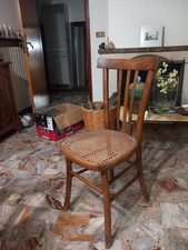 4 sedie in legno e paglia di Vienna anni 30, in ottimo stato 