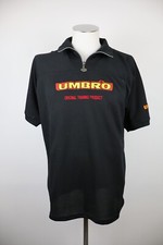 UMBRO MAGLIA POLO CON ZIP UOMO TG M MAN T-SHIRT CASUAL VINTAGE NERO POLY