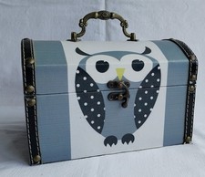✅Bauletto Scatola Portagioie Portaoggetti Civetta Gufo Vintage Retro Shabby Chic