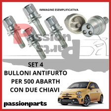KIT 4 BULLONI ANTIFURTO CERCHI IN LEGA ABARTH 500 595 695 CON 2 CHIAVI SICUREZZA