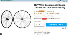 coppia ruote nuove mtb 29 boost 15x110 , 12x148 corpetto shimano HG novatec diab