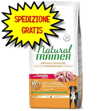 TRAINER NATURAL CANE SENSITIVE NO GLUTEN MEDIUM MAXI ADULT CONIGLIO 12 KG OF