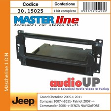 MASCHERINA AUTORADIO 1 DIN JEEP GRAND CHEROKEE 2005->2011 VERSIONI NO NAVIGATORE