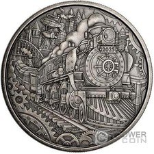 LOCOMOTIVA A VAPORE Stravagante Racconto 3 Oz Moneta Argento 50$ Canada 2025