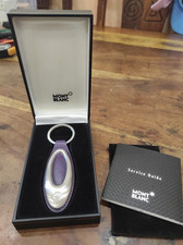 Portachiavi Montblanc MatSteel ovale in pelle viola granulata (mod. 7780) - NUOV