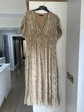 Zara Xl 16/18. Abito metà polpaccio in pelle di serpente dorato. Ottime condizioni