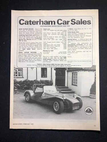 Caterham cars advert - cars,