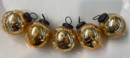 Lot gold glass christmas - 5,