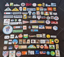 LOTTO 100 ADESIVI VINTAGE anni 70/80 MISTI SPORT PUBBLICITà TV ABBIGLIAMENTO etc