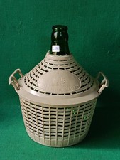 VECCHIA DAMIGIANA BOCCIONE DA VINO IN VETRO VERDE CAPACITÀ 5 LITRI VINTAGE. CJ95