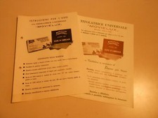 Pubblicità originale TITOLATRICE UNIVERSALE MOVIELUX ISTRUZIONI vintage