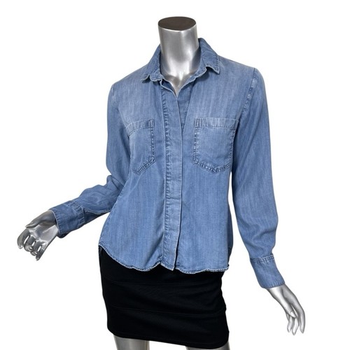 Camicia blu chambray tessuto - camicia,