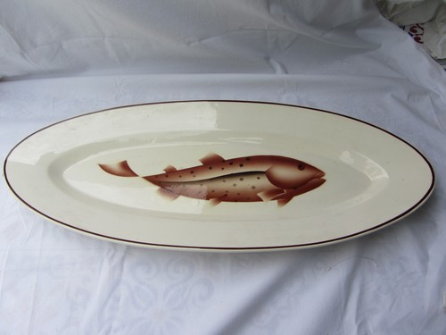 Piatto ovale galvani con pesce - con,