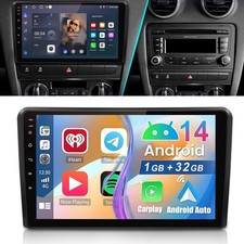Per Audi A3 8P 2003-2012 Autoradio Android 14 GPS NAVIGATORE SATELLITARE BT Carplay SWC 1+32GB