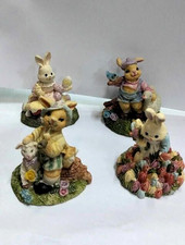 LOTTO 4 PEZZI STATUINE CONIGLIETTI PASQUALI VINTAGE