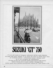 advertising -TEST MOTO SUZUKI GT 750 1972  -MOTOGIAPPONESI MAXIMOTO EPOCA