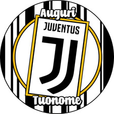 Cialda JUVENTUS CALCIO JUVE Squadra con NOME Decorazione Torta Ostia Zucchero