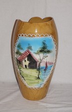 GRANDE VASO PORTAOMBRELLI PORTABASTONI IN CERAMICA DECORO DIPINTO A MANO H. 48cm