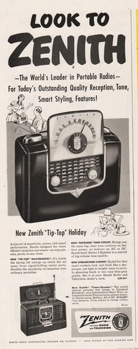 1951 zenith tip top holiday - zenith, tip-top