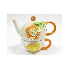 Teiera tazza decorazioni fiocchetto
