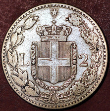 1887 Italy Umberto I 2 Lire
