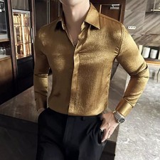 Camicia Uomo Oro Lucida