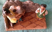 STATUINE PRESEPE CONTADINA CHE FA ILPANE TERRACOTTA-ARTIGIANATO FIGULO SALENTINO