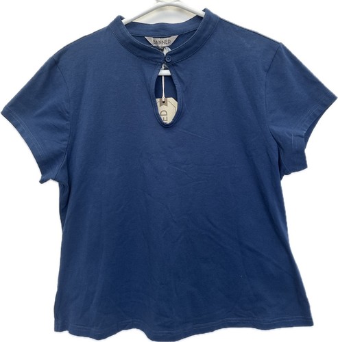 Top blu navy con - , colletto