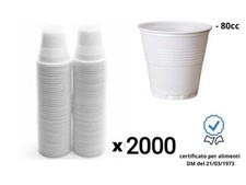 2000 Bicchierini Di Plastica Da Caffè Bianchi Bicchierino Bicchieri NO Carta TIM