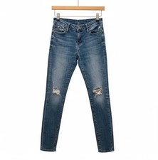 Jeans Gas Donna S Slim Fit - Blu Scuro - Elastici E Strappati - Come Nuovi