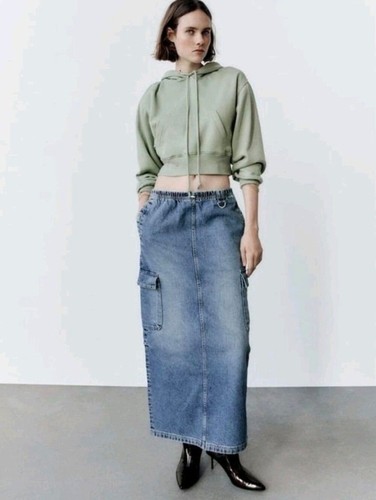 Maxi gonna cargo denim - , zara