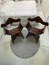 Coppia Sedie In Legno Savonarola 