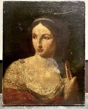 Antico olio/tela Santa Cecilia