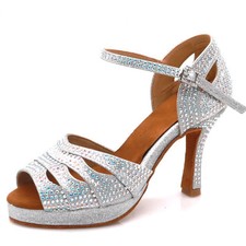 Scarpe da ballo Latinosa Aurea silver Salsa Tacco personalizzato