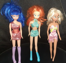 LOTTO 3 BAMBOLE WINX CLUB Doll FLORA,MUSA,BLOOM Vintage 1 SERIE TV Fate 2003