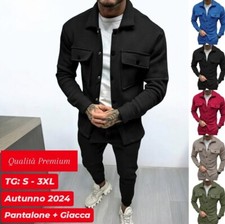 Tuta uomo Sportiva Set Completo uomo 2 Pezzi Autunno inverno Giacca pantalone