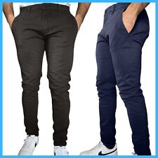 Pantaloni da uomo cotone chino eleganti elasticizzati slim fit classici estivi S