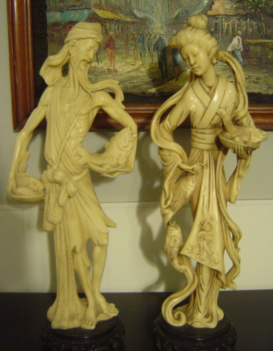 Statua resina finto - finto, avorio