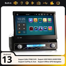 8-Core 7" CarPlay Android 13 Universal 1 Din Autoradio GPS DAB+ 64GB DVD WiFi 4G