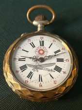 Pocket Watch Roskopf " Aviator" Bleriot XI 1908 Oversize Wonderful Vintage rare