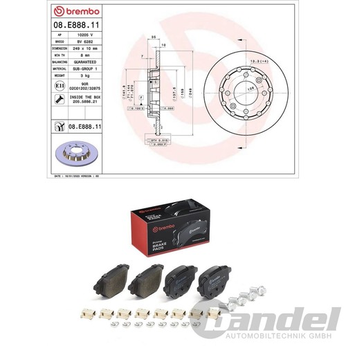 Brembo dischi freno 249mm - brembo,